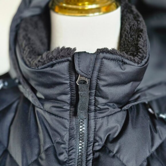 Eddie Bauer Two-Tone Hybrid Down Hooded Puffer Coat - Picture 10 of 13